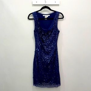 Max Studio dark blue/navy sequin dress. Spandex liner. Excellent condition.
